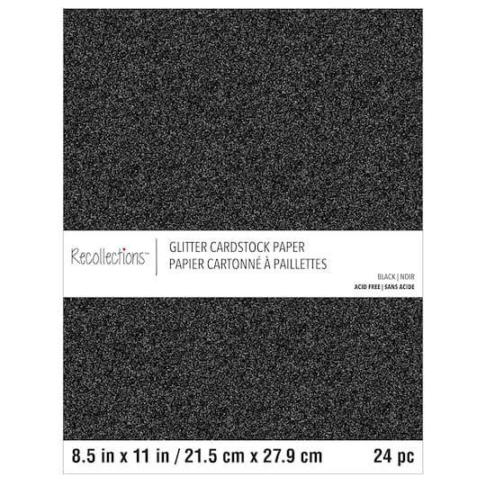 Black Glitter 8 5 X 11 Cardstock Paper By Recollections Michaels